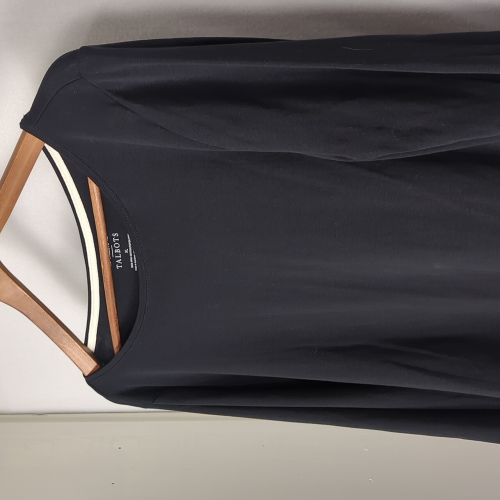 TALBOTS Women's Black Long Sleeve Boatneck Tee - Picture 3 of 4